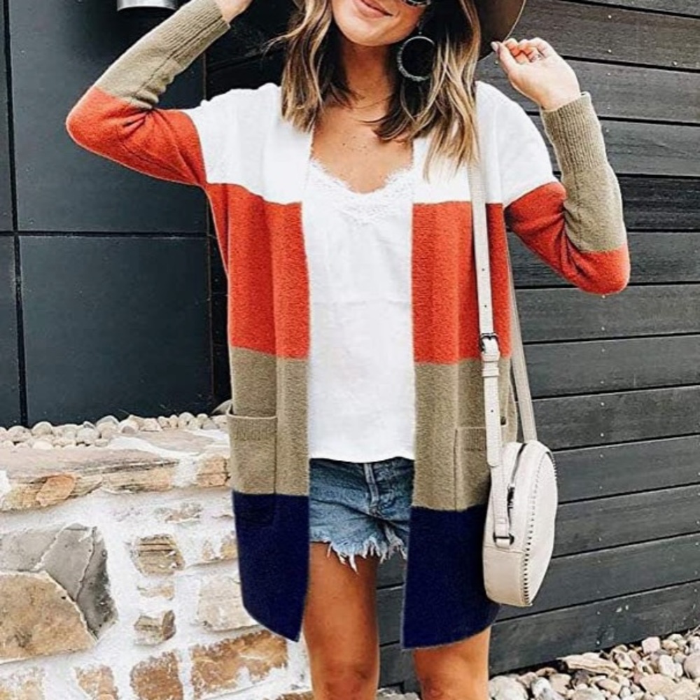 MOVING SALE ANBI Casual Striped Cardigan